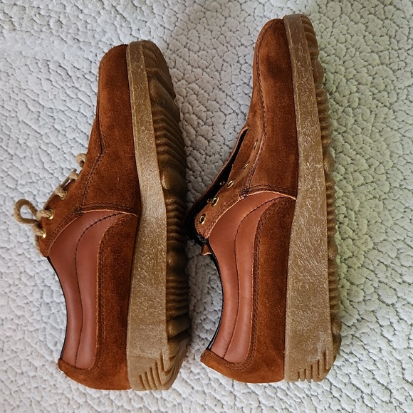 Vintage ELM Geuinue Leather Lace Up Platform Sneaker Shoes Made In The USA - Picture 5 of 12